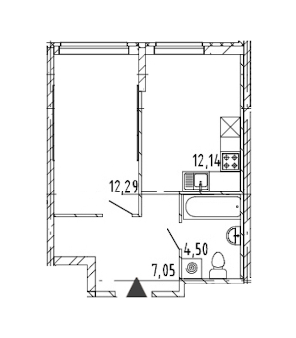 1-комнатная квартира 35.98 м², 4/23 эт., ЖК «Новые горизонты 2»